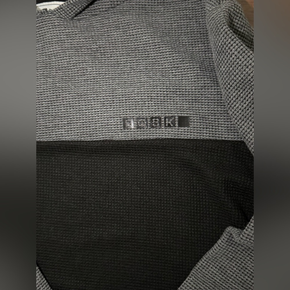 Straight Outta Brooklyn men's black and gray hooded long sleeve t-shirt size S - Picture 6 of 7